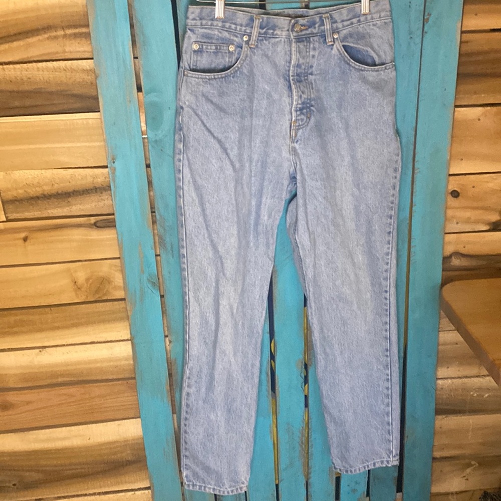 Vintage 90s Old Navy relaxed fit high waisted light wash jeans taper leg size 10